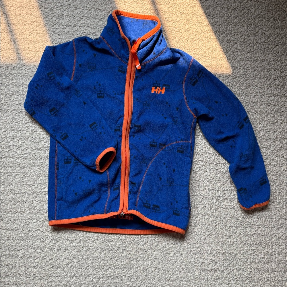 Helly Hansen Blue Fleece Jacket with Orange Trim